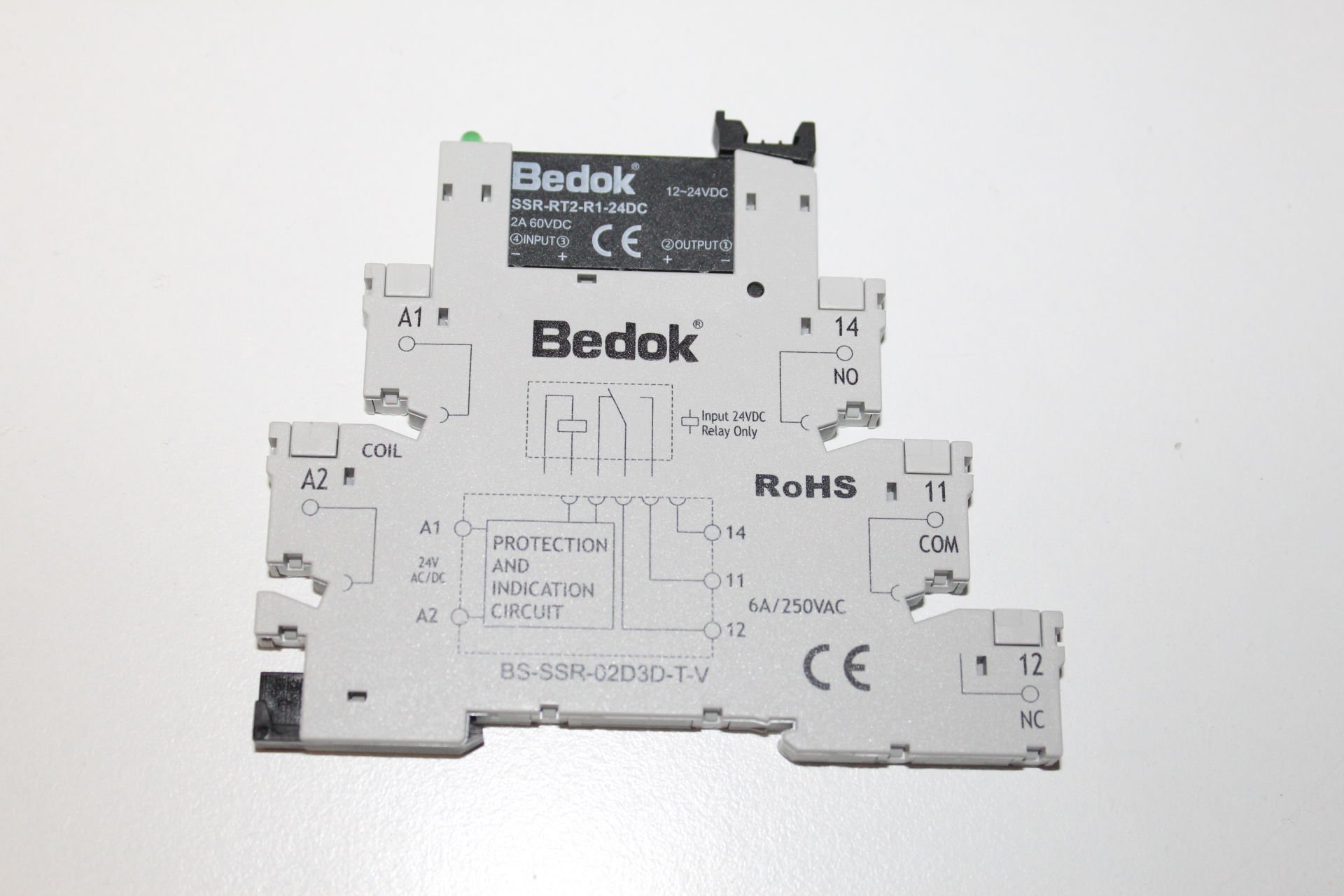 BS-SSR-02D3D-T-V BEDOK SLİM SSR RÖLE TETİK VOLTAJİ 12-24VDC 2A 60VDC SOLİD STATE RELAY