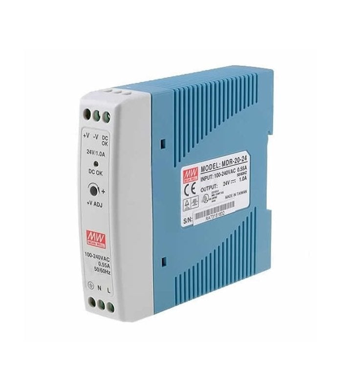 MDR-020-24 MDR2024 24Vdc 1.0Amp DIN Rail  MEANWELL