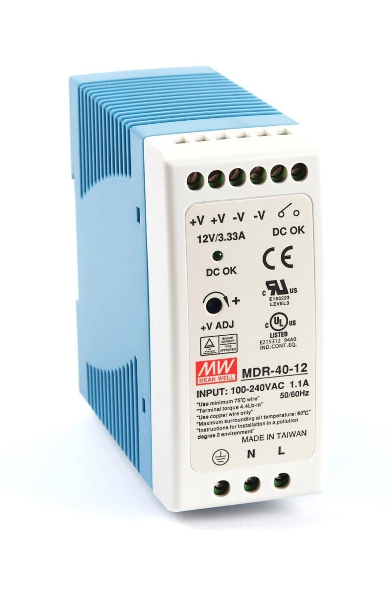 MDR-040-12 MDR4012 12Vdc 3.33Amp DIN Rail  MEANWELL |