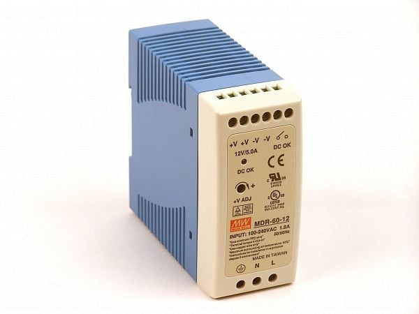 MDR-60-12 MDR6012 12Vdc 5.0Amp DIN Rail  MEANWELL |