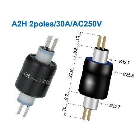 A2HTU A2H 2 Kutuplu 2X30A Slipring/Model 230 MERCOTAC Muadili