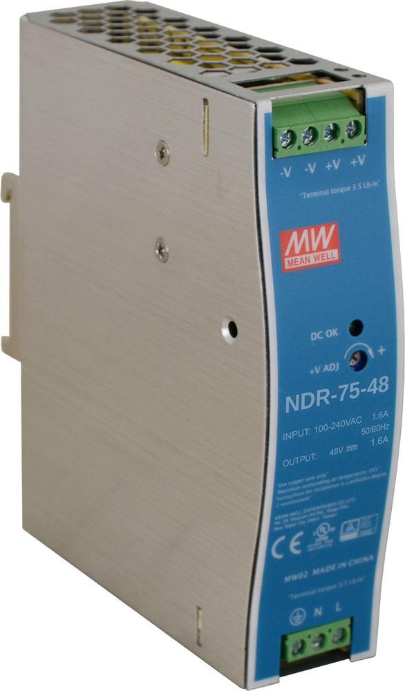 NDR-075-48  48Vdc 1.6Amp DIN Rail