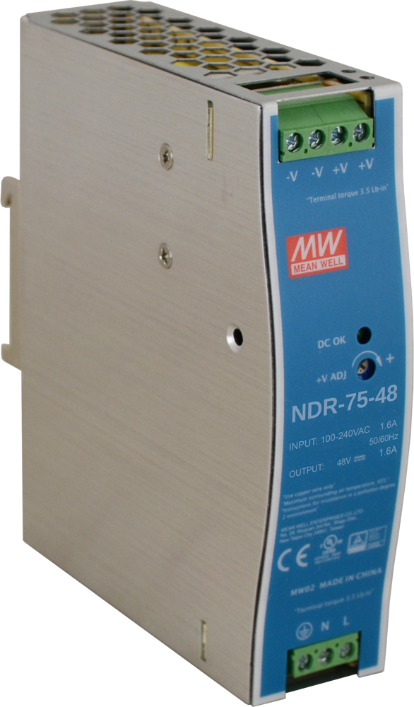 NDR-075-48  48Vdc 1.6Amp DIN Rail