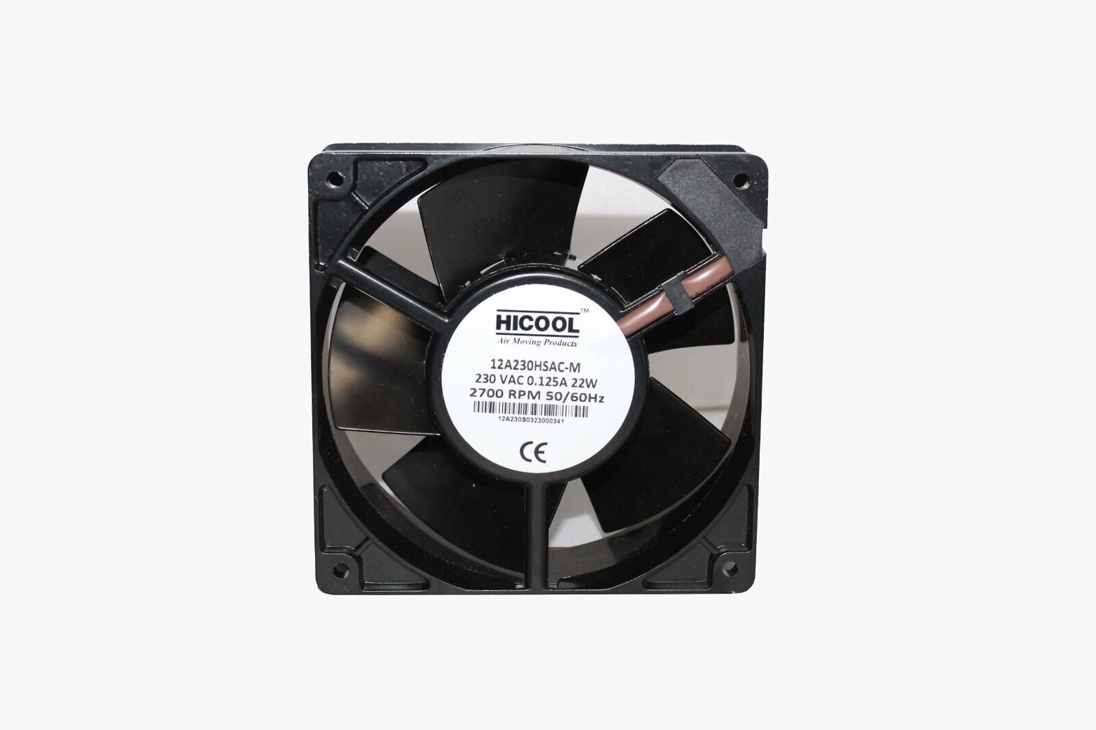 12A230HBAC-M 120X120X38MM,220VAC AKSİYEL,TAMAMI METAL KARE,RULMANLI,2 KABLOLU HİCOOL FAN/4650N /4650Z ve 4656Z EBMPAPST MUADİLİ