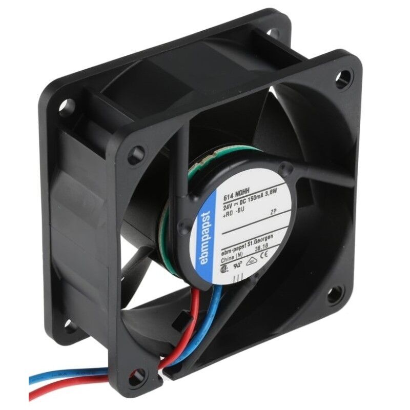 614NGHH | 24V DC 150mA 3,6W 60x60x25mm 2 Kablolu Fan