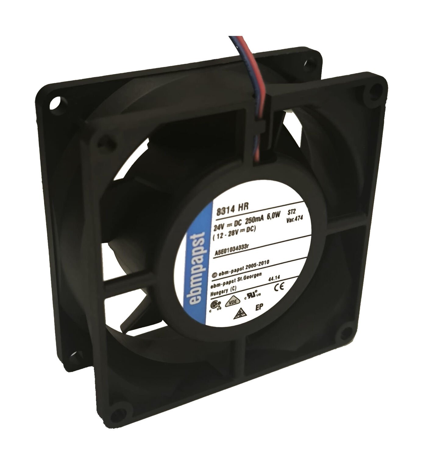 8314HR 24V DC 250mA 6W DC Fanları DC Tubeaxial Fan Moisture Protection Coating
