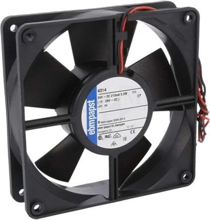 4314 DC Fanları DC Tubeaxial Fan 119x119x32mm 24VDC 100.1CFM 5W 45dBA, 2800RPM Ball