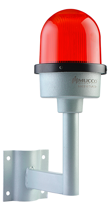 SNT-U125-D1-48 TEK KOLLU METAL UÇAK İKAZ LAMBASI 48V/DC