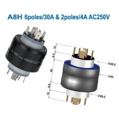A8HTU A8H 8 Kutuplu 6X30A 2X4A Slipring/Model 830 MERCOTAC Muadili