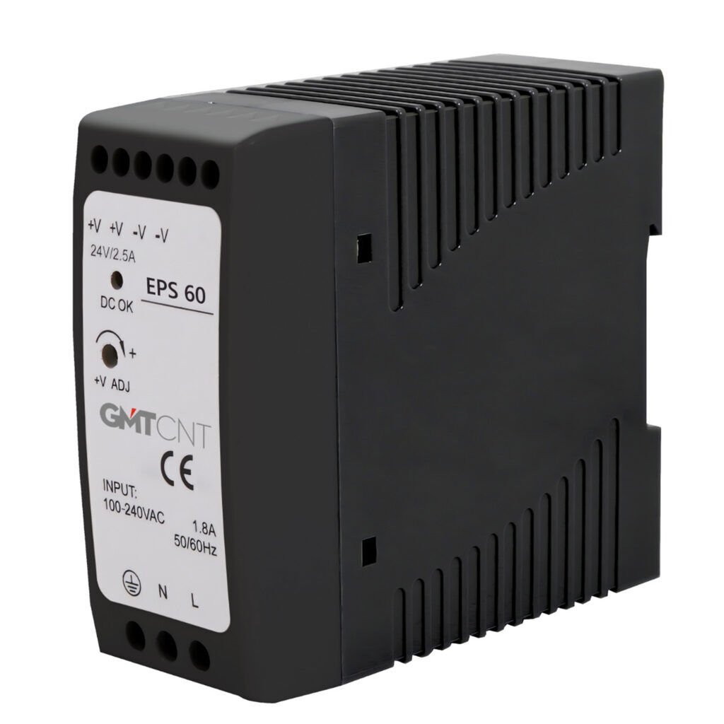 EPS060 100-200V AC 1.8A 50-60Hz  ÇİFT ÇIKIŞLI RAY MONTAJ GÜÇ KAYNAĞI