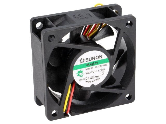 MB60251V1-0004-G99 | 12V DC 	1,5W 0,125A 60x60x25mm 3 Kablolu DC Kompakt Fan