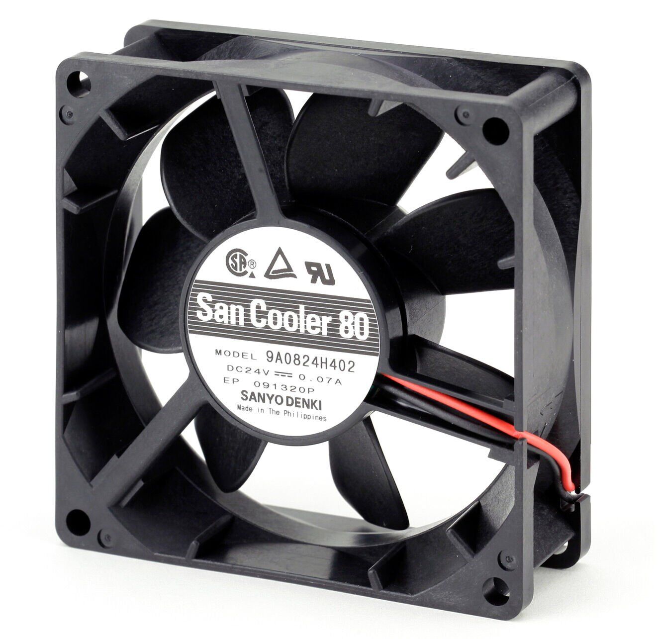 9A0824H402 | 24V DC 1.68W 0.070A 80x80x25mm 2 Kablolu DC Axial Fan