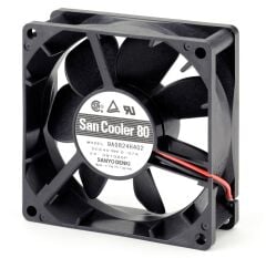 9A0824H402 | 24V DC 1.68W 0.070A 80x80x25mm 2 Kablolu DC Axial Fan