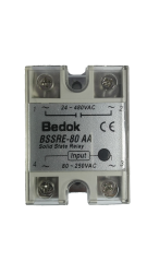 BSSRE-80AA BEDOK 80-250VAC Tetikleme,24-380VAC Çıkış Voltajı,80A Monofaze SOLİD STATE RELAY(SSR Röle)