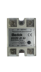 BSSRE-80AA BEDOK 80-250VAC Tetikleme,24-380VAC Çıkış Voltajı,80A Monofaze SOLİD STATE RELAY(SSR Röle)