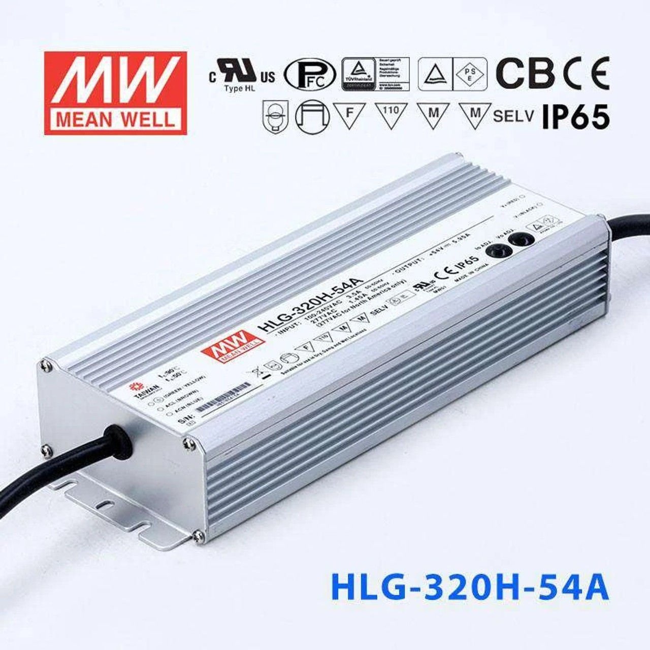 HLG-320H-54A HLG320H54A 54Vdc 5.95Amp ADJ MEANWELL