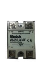 BSSRE-25DV BEDOK DC30-250MA Kontrol Girişi,175-250VAC Çıkış Voltajı,25A Monofaze VOLTAJ REGÜLATÖRÜ İÇİN SSR RÖLE
