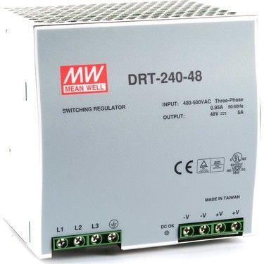 DRT-240-48 48Vdc 5.0 Amp DIN Rail Trifaze