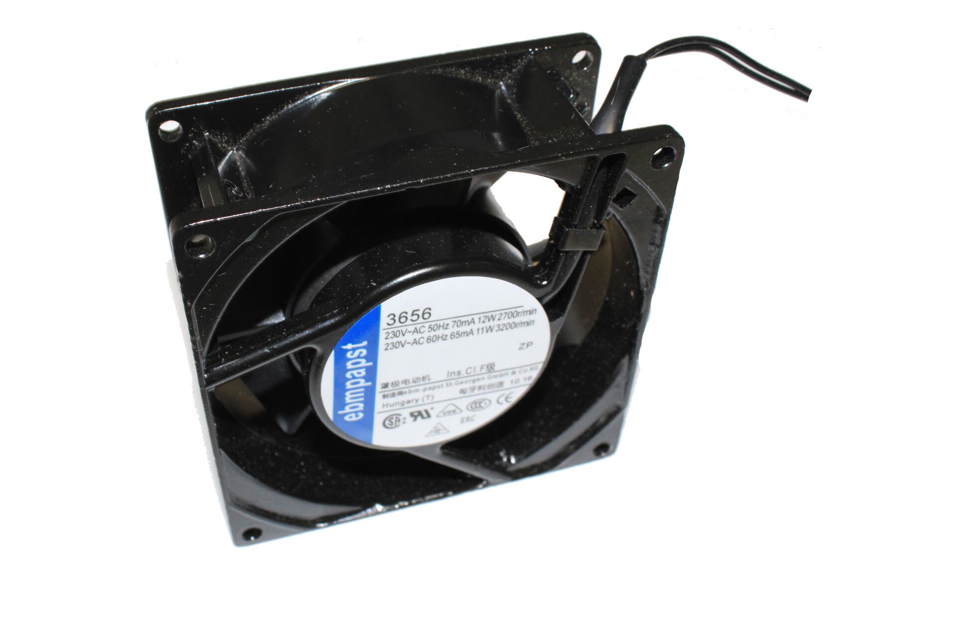 3656 | 230V AC 50-60Hz 92x92x38mm With Wallring 2 Kablolu Axial Fan