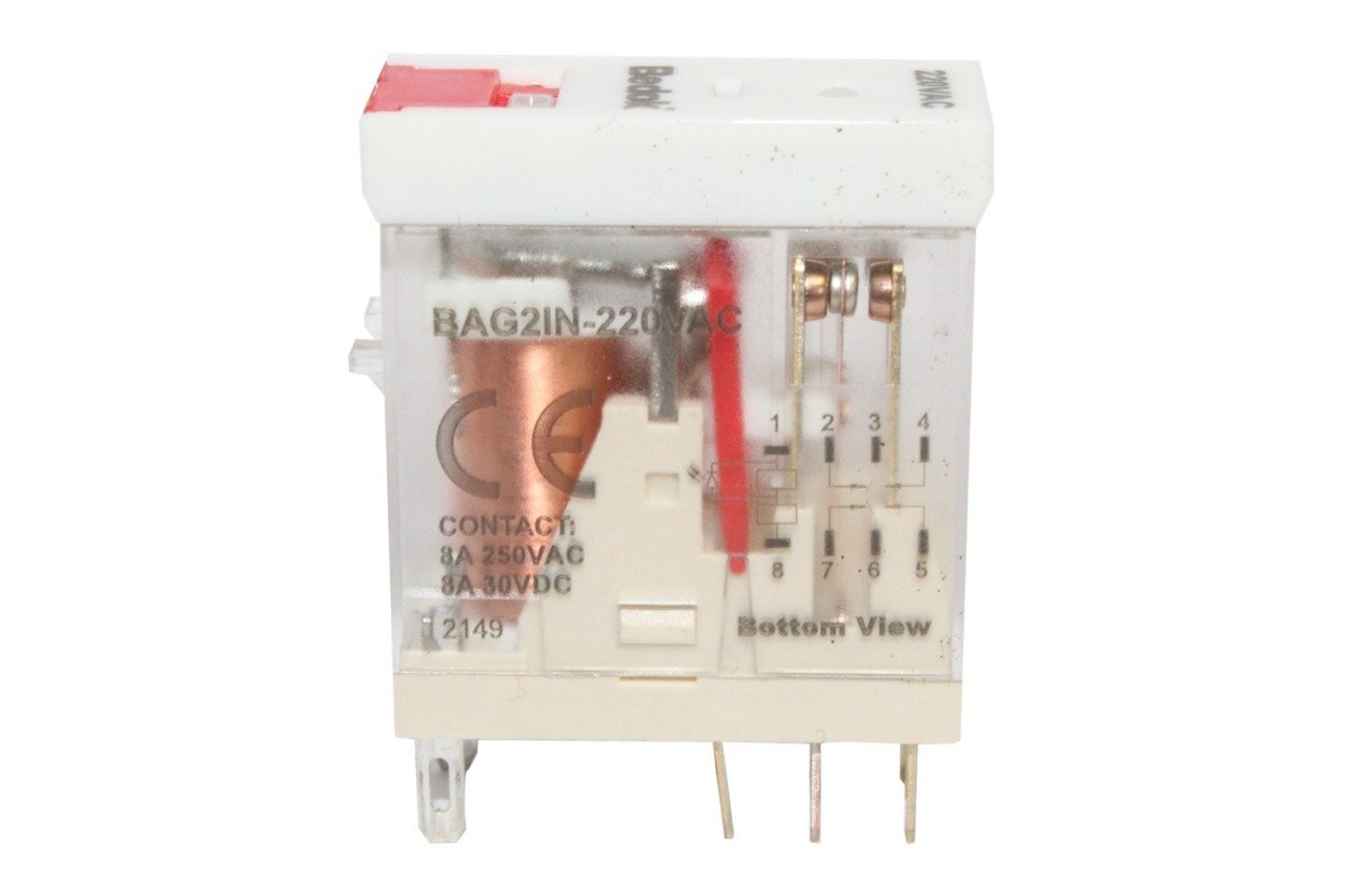 BAG2IN-220VAC Çift Kontak 8 Pin Röle