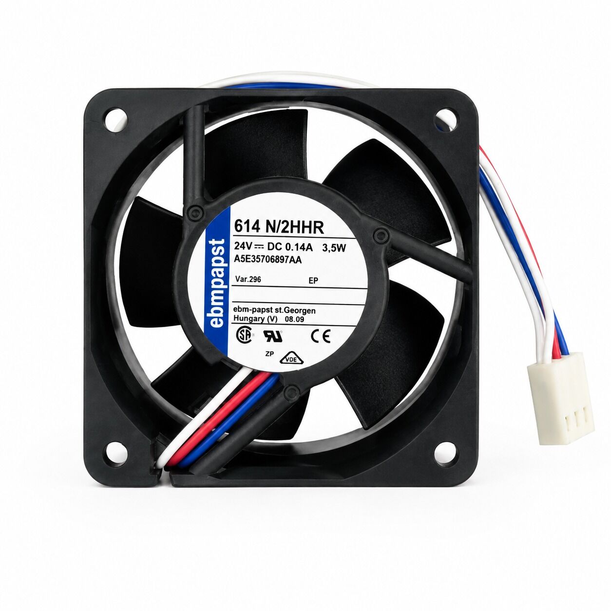 614N/2HHR | 24V DC  0.14A 3.5W 60x60x25mm 3 Kablolu Axial Fan