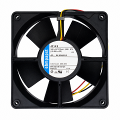 4314S | 12-28V DC 210mA 5,0W ST2 170m3/h 119x119x32mm  Ball Bearing  3 Kablolu DC Axial Fan With Wallring