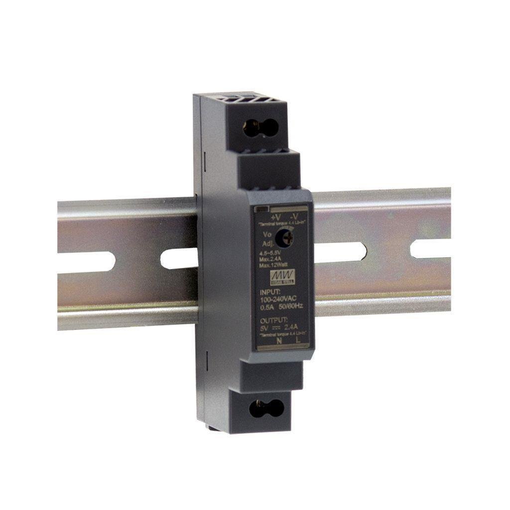 HDR-015-12 HDR1512 12Vdc 1.25Amp DIN Rail StepShape  MEANWELL |