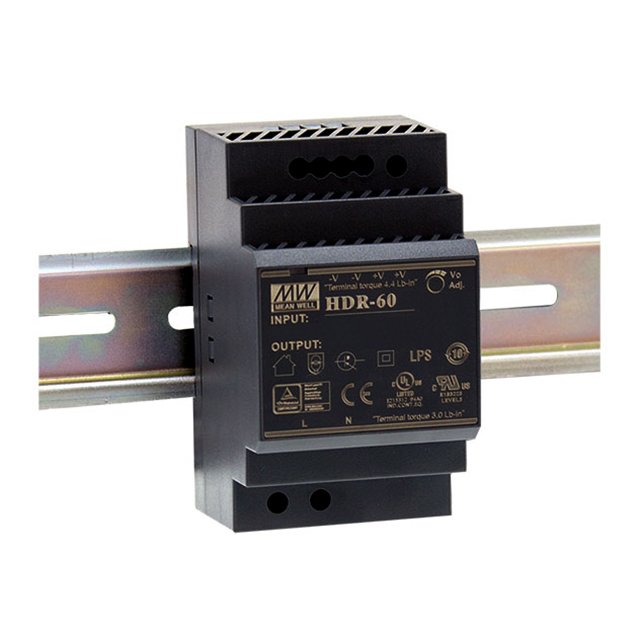 HDR-60-24 HDR6024 24Vdc 2.5Amp DIN Rail StepShape  MEANWELL |