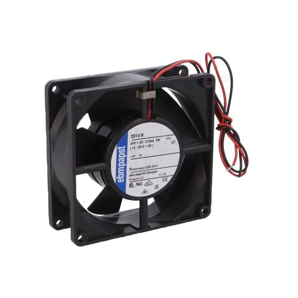 3314H | 24V DC 210mA 63CFM 5.3W 47dBA 92x92x32mm Tubeaxial Ball Bearing Fan