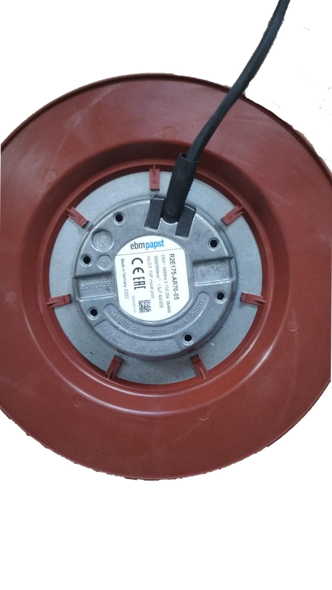 R2E175-AR70-05 AC; radial; 230VAC; Ø175x68mm; ball bearing; 2600rpm; IP44 EBMPAPST