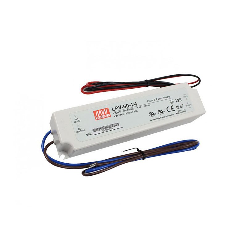 LPV-60-24 LPV6024 24VDC 2.5Amp IP67	  MEANWELL |