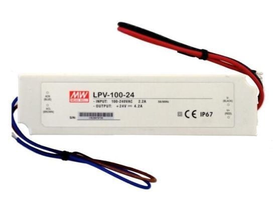 LPV-100-24 LPV10024 24VDC 4.2Amp IP67  MEANWELL |