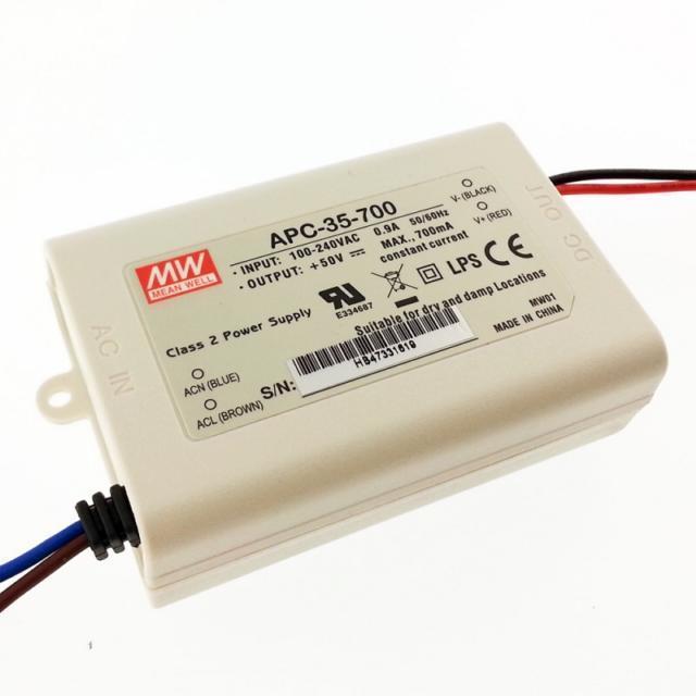 APC-35-700 APC35700 15~50Vdc 700mA IP42  MEANWELL