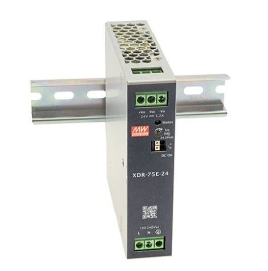 XDR-075E-24 | 24Vdc 3.2Amp DIN Rail