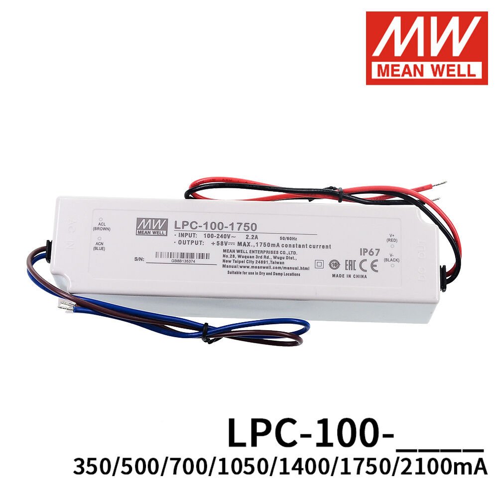 LPC-100-1750  29~58Vdc 1750mA IP67  MEANWELL