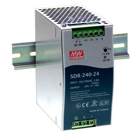 SDR-240-24  24Vdc 10.0Amp DIN Rail