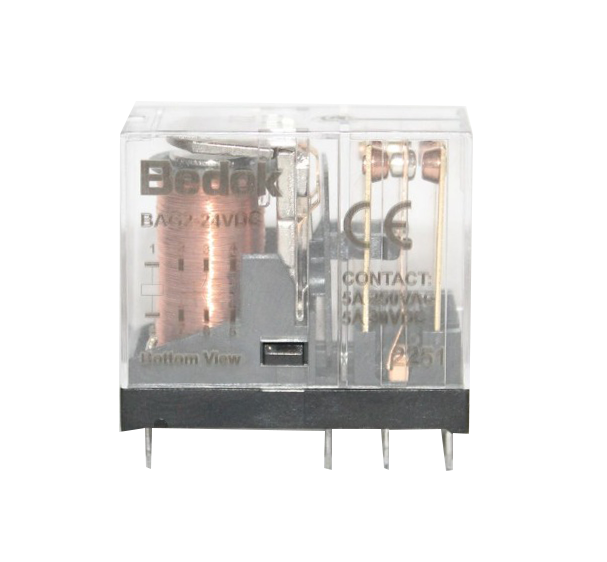 BAG2-24VDC  ÇİFT KONTAK  24DC İĞNE BACAK RÖLE