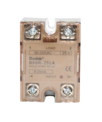 BSSRE-25LA BEDOK 4-20MA Kontrol Girişi,90-250VAC Çıkış Voltajı,25A Monofaze SOLİD STATE RELAY(SSR Röle)