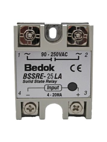 BSSRE-25LA BEDOK 4-20MA Kontrol Girişi,90-250VAC Çıkış Voltajı,25A Monofaze SOLİD STATE RELAY(SSR Röle)
