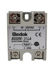 BSSRE-25LA BEDOK 4-20MA Kontrol Girişi,90-250VAC Çıkış Voltajı,25A Monofaze SOLİD STATE RELAY(SSR Röle)