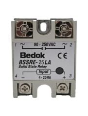 BSSRE-25LA BEDOK 4-20MA Kontrol Girişi,90-250VAC Çıkış Voltajı,25A Monofaze SOLİD STATE RELAY(SSR Röle)