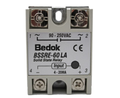 BSSRE-60LA BEDOK 4-20MA Kontrol Girişi,90-250VAC Çıkış Voltajı,60A Monofaze SOLİD STATE RELAY(SSR Röle)