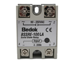BSSRE-100LA BEDOK 4-20MA Kontrol Girişi,90-250VAC Çıkış Voltajı,100A Monofaze SOLİD STATE RELAY(SSR Röle)