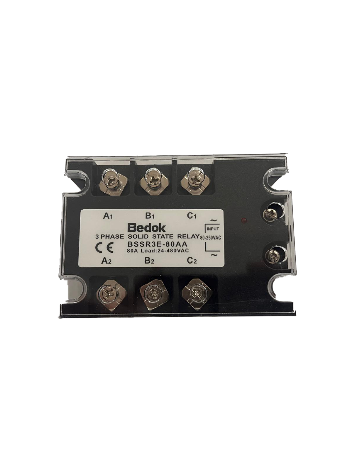 BSSR3E-80AA BEDOK 80-250VAC Tetikleme,24-480VAC Çıkış Voltajı,80A Trifaze SOLİD STATE RELAY(SSR Röle)