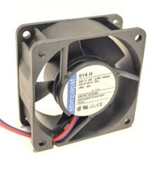 614H | 24V DC 27CFM 3.5W 140mA 44dBA  60x60x25mm Küresel Kablolar DC Tubeaxial Fan
