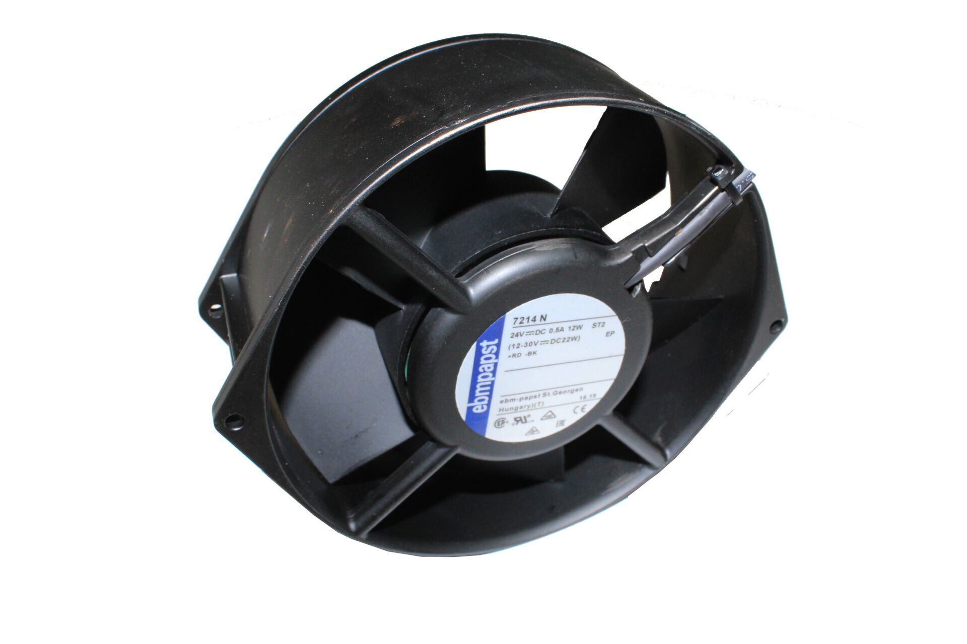 7214N |  24V DC 0.5A 12W 211.9CFM 150x150×55mm Round Ball Bearing Tubeaxial Fan
