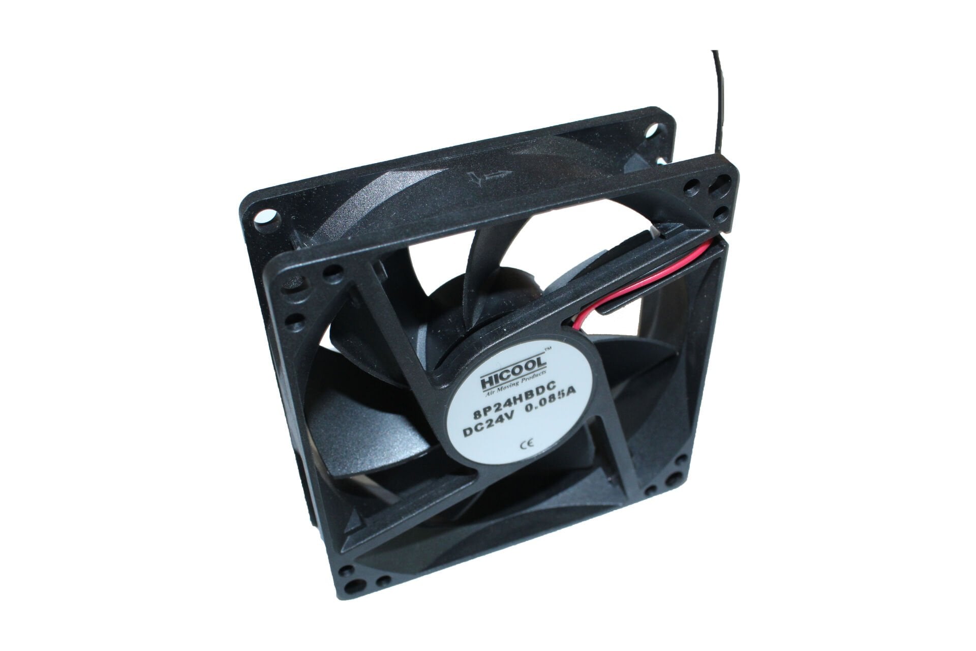 8P24HBDC-L 80X80X25MM,24VDC AKSİYEL,PLASTİK KARE,RULMANLI,2KABLOLU HİCOOL FAN
