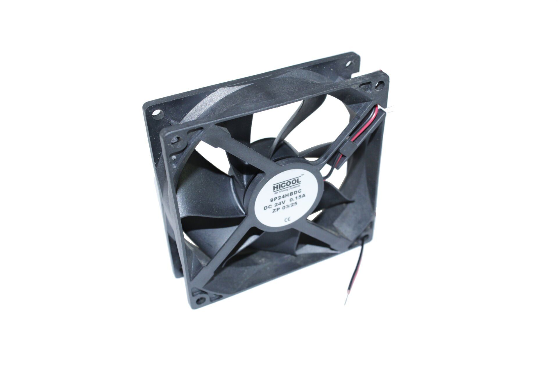 9P24HBDC 90X90X25MM,24VDC AKSİYEL,PLASTİK KARE,RULMANLI,2KABLOLU HİCOOL FAN