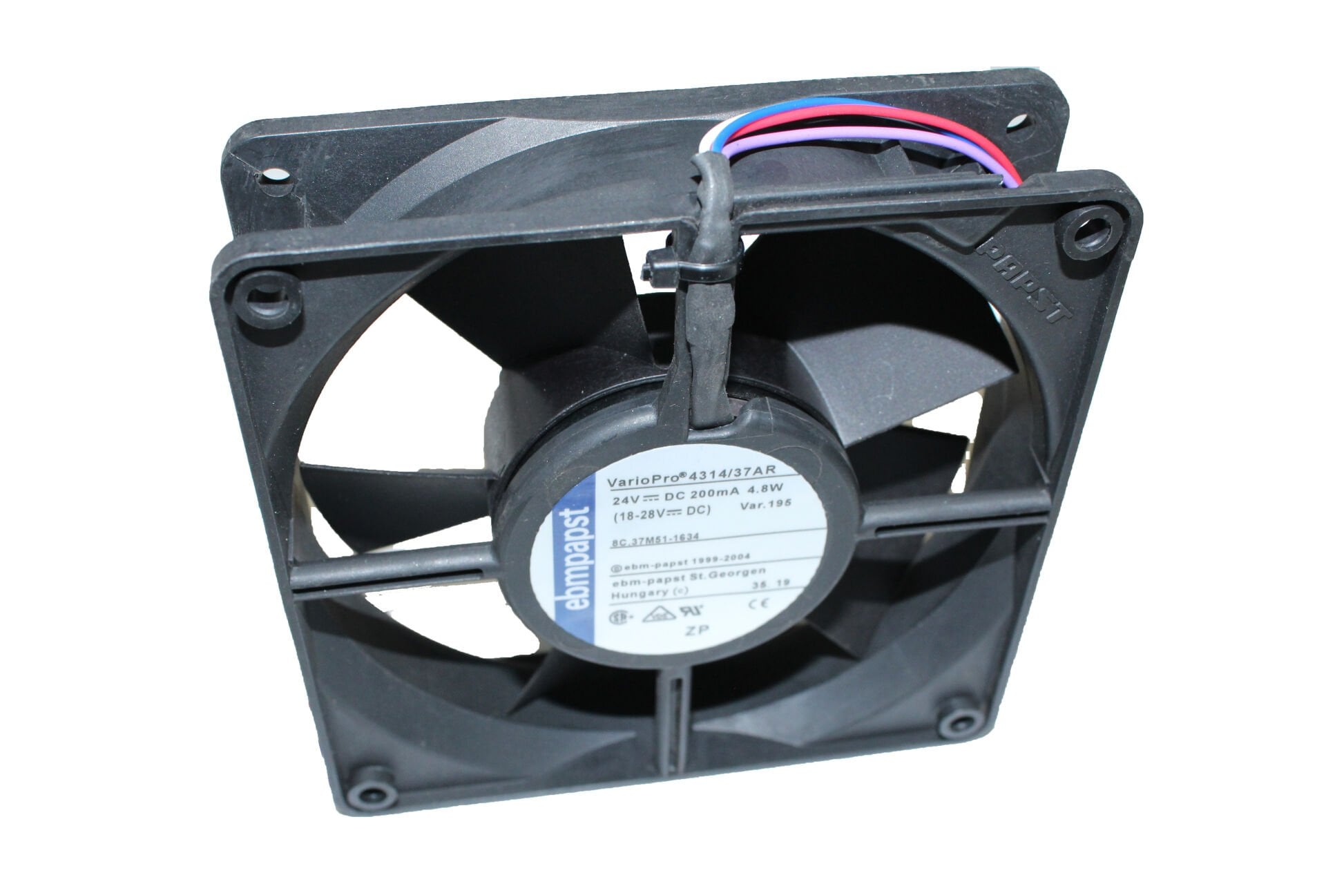 4314/37AR | 24V DC 200mA 4.8W 119x119x30mm 4 Kablolu Fan