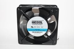12A230HBAC 120X120X38MM,220VAC AKSİYEL,ALİMİNYUM KARE,RULMANLI,2 KABLOLU HİCOOL FAN